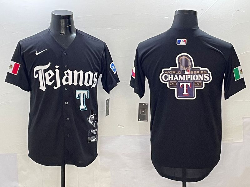 Men Texas Rangers Blank Black Five generations Joint Name 2025 Nike MLB Jersey style 12->texas rangers->MLB Jersey